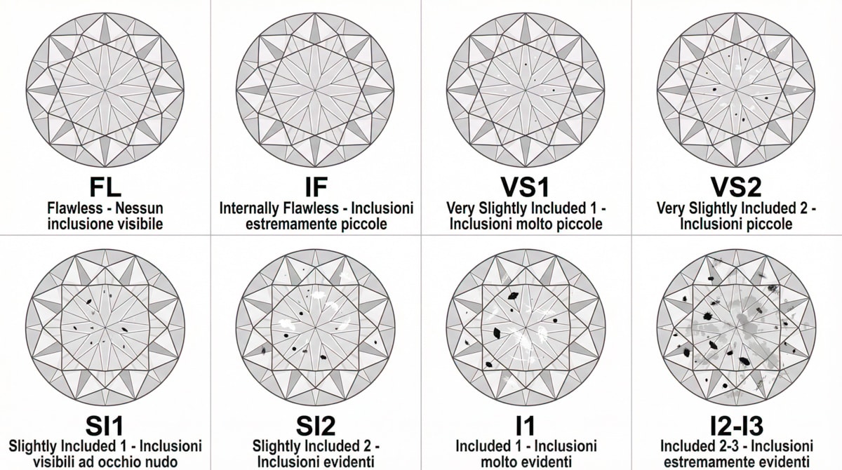 Diagramma delle inclusioni per ogni grado di purezza