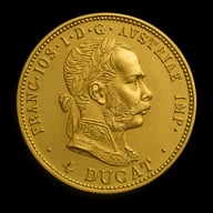 4 Ducati austriaci moneta d'oro Franz Josef I lato iconico