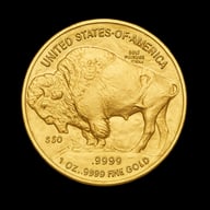 American Buffalo moneta d'oro bisonte lato iconico