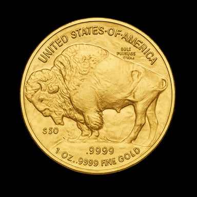 American Buffalo moneta d'oro bisonte lato iconico