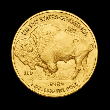 American Buffalo moneta d'oro bisonte lato iconico