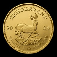 Krugerrand d'oro con antilope Springbok lato iconico
