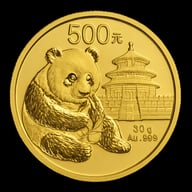 Panda cinese moneta d'oro orso panda lato iconico