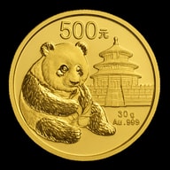 Panda cinese moneta d'oro orso panda lato iconico