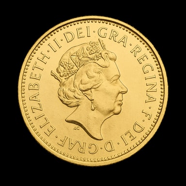 Sterlina d'oro Elisabetta II lato iconico