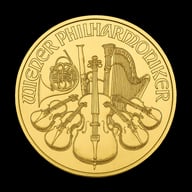 Vienna Philharmonic moneta d'oro strumenti musicali lato iconico