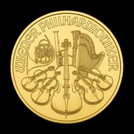 Vienna Philharmonic moneta d'oro strumenti musicali lato iconico