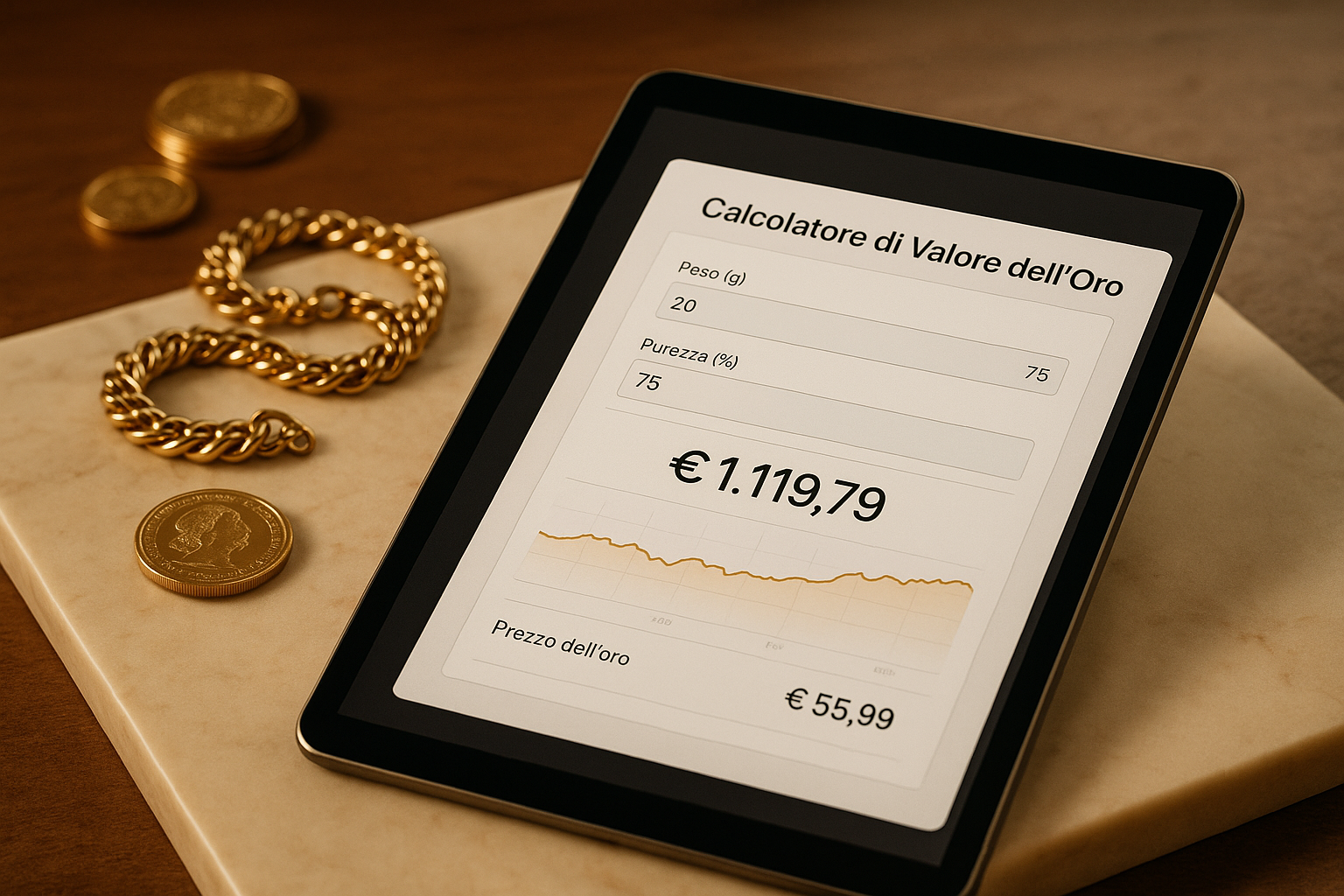 Immagine per Valore dell’oro usato: strumenti digitali per una stima sicura