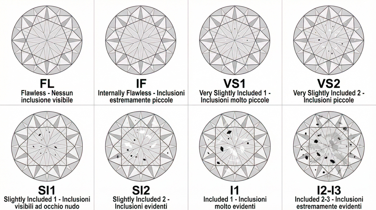 Diagramma delle inclusioni per ogni grado di purezza