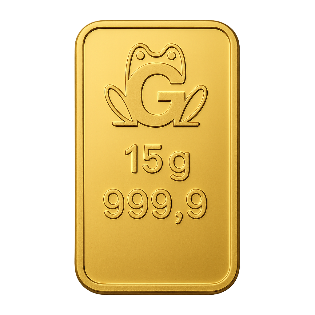 Lingotto d'oro 15 g (½ oz) lingotto oro 999.9