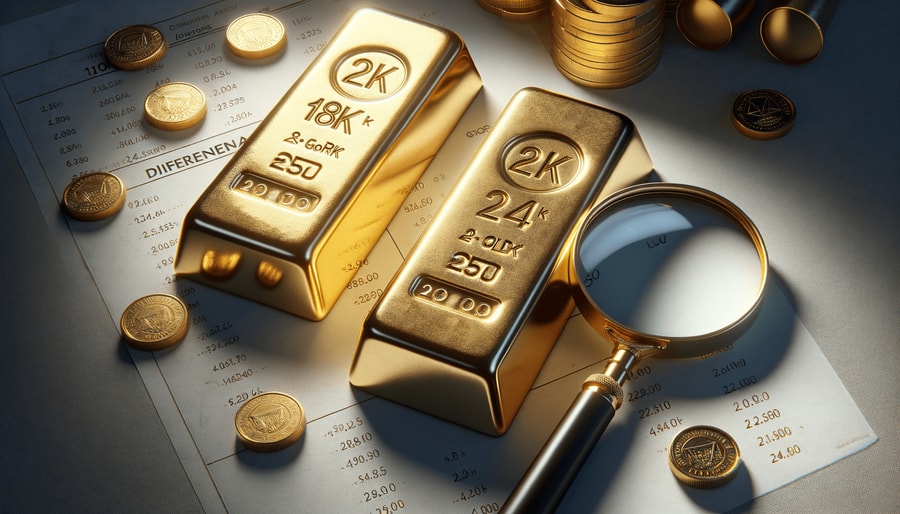 Differenze tra oro 18k e 24k nella valutazione