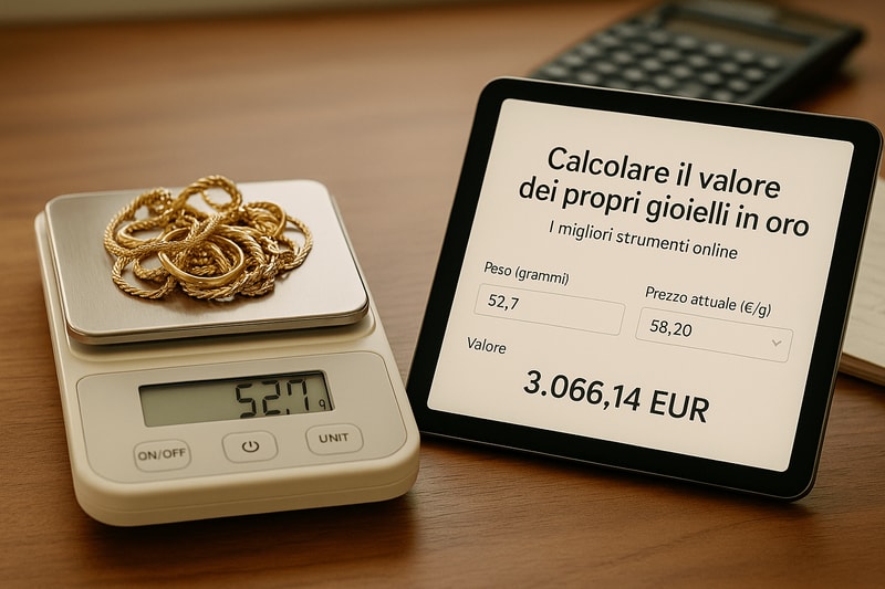Immagine per Calcolare il valore dei propri gioielli in oro: I migliori strumenti online