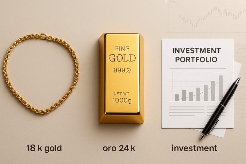 Immagine per Come distinguere tra oro 18k, 24k e oro da investimento