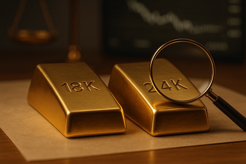 Immagine per Differenze fondamentali tra oro 18k e 24k spiegate semplicemente