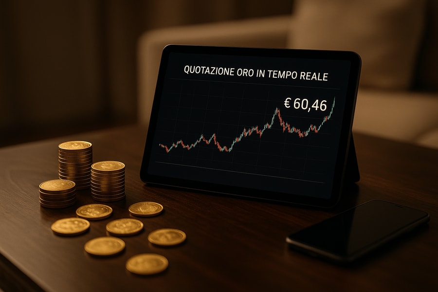 Quotazione oro in tempo reale: come usarla per vendere al meglio