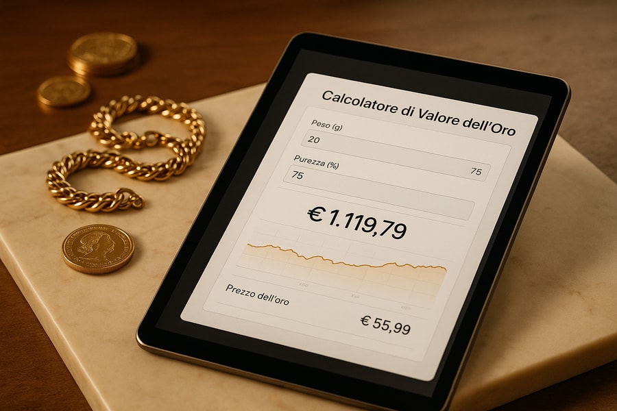 Valore dell’oro usato: strumenti digitali per una stima sicura