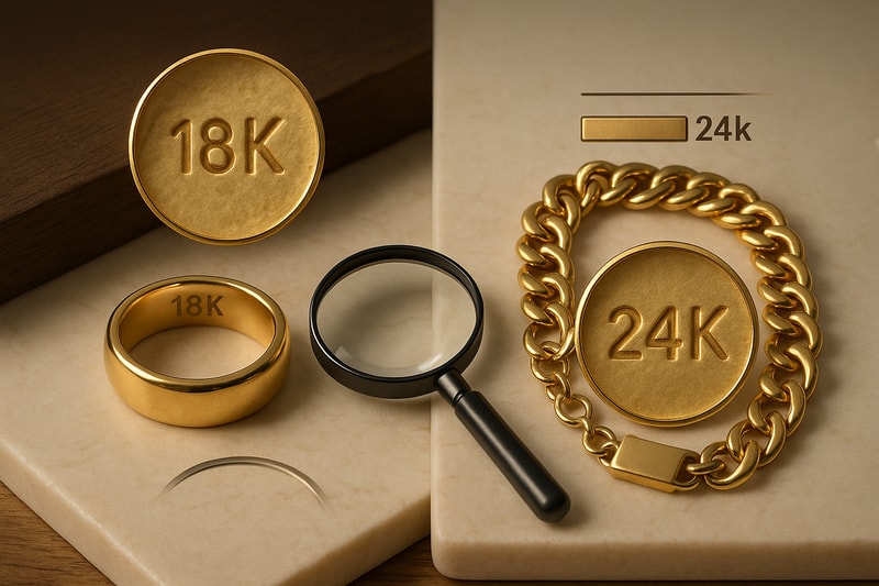 Immagine per Come distinguere l’oro 18k dal 24k: guida passo passo