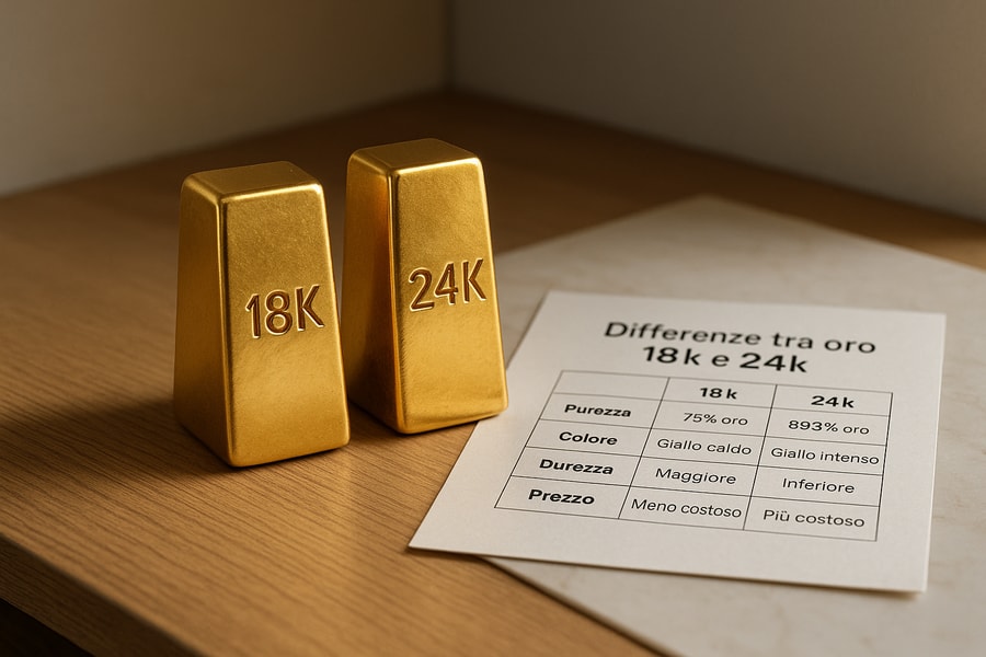 Differenze chiave tra oro 18k e 24k: come scegliere