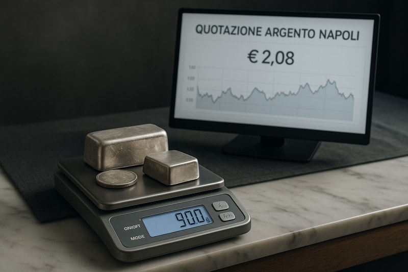 Immagine per Quotazione dell'argento: guida pratica per vendere a Napoli