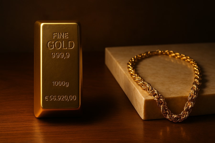 Differenza tra oro da investimento e da gioielleria