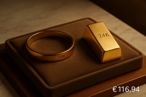 Quanto vale l’oro 18k rispetto al 24k: differenze cruciali