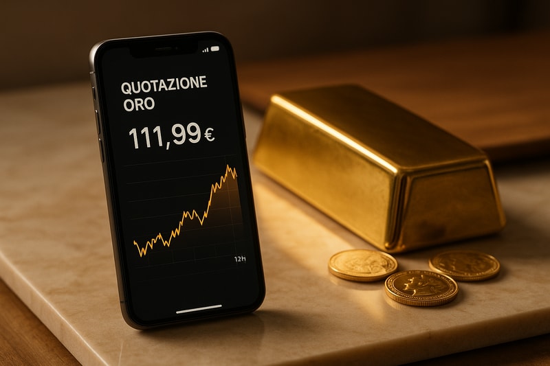Immagine per Quotazione oro in tempo reale: vantaggi per chi vende