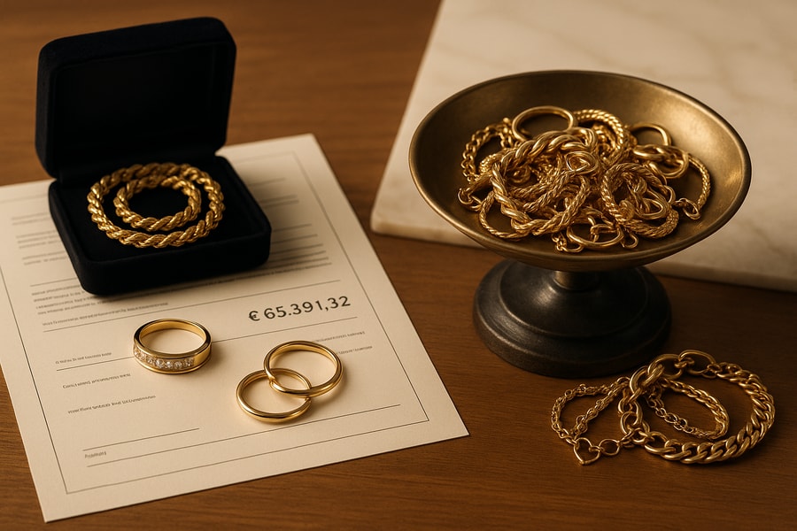 Differenze tra gioielli da investimento e oro usato