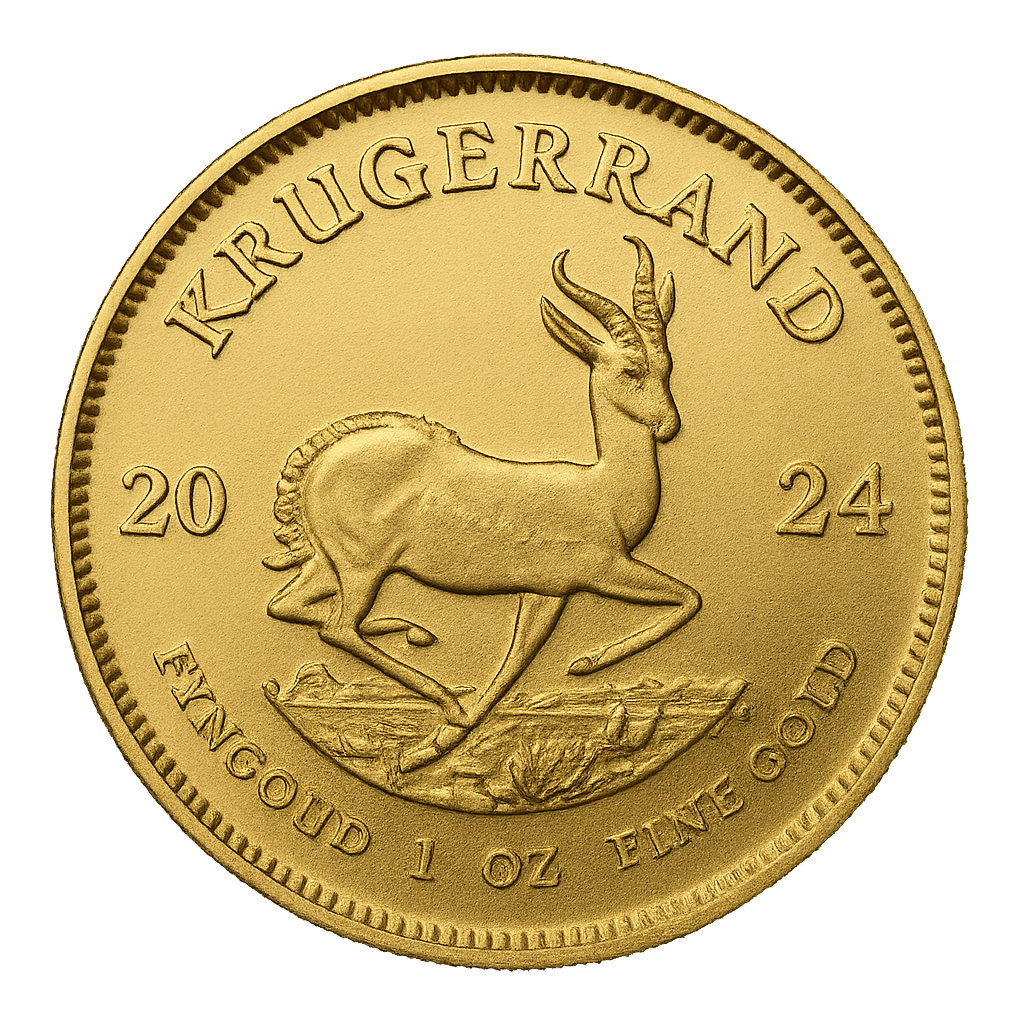 Krugerrand d'oro con antilope Springbok lato iconico