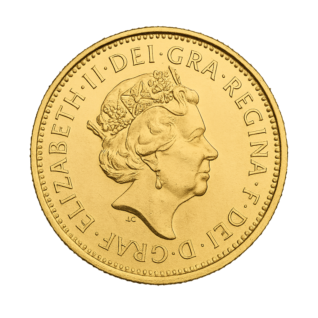 Sterlina d'oro Elisabetta II lato iconico